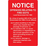 Fire Exit Notice Sign | Durable Plastic | Complies with Fire Safety Regulations | 155mm x 230mm | by Fire Factory Australia