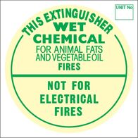 WET CHEM Extinguisher Identification Sign | Durable Metal Construction | Clear Visibility | @Each by Fire Factory Australia