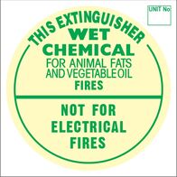 WET CHEM Extinguisher Identification Sign Sticker | Weather-Resistant | Easy Application | by Fire Factory Australia