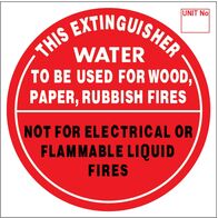 Water Extinguisher Identification Sign Sticker | Durable Weather-Resistant | 193mm x 193mm | by Fire Factory Australia