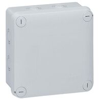 Plexo IP55 Weatherproof Box with Pre-Cut Knockouts and Plain Cover 105mm x 105mm x 55mm