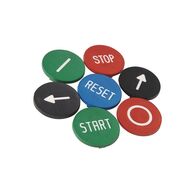 Allen-Bradley 800TLC707W Legend Cap 30mm Push Button Blue with White Text Reset