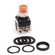 Allen-Bradley 800HQRAH2A 30mm Momentary Pushbutton with LED Amber
