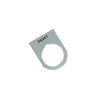 Allen-Bradley Legend Plate 800F34WE186 Reset White with Black Text