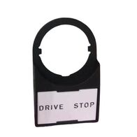 Allen-Bradley Legend Plate 30x50mm Drive-Stop White with Black Text