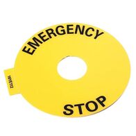 Allen-Bradley 800F16Y Emergency Stop Legend Plate Yellow 90mm Round