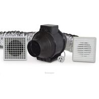 In-Line Fan Kit 100mm | 202 m³/h Airflow | 4m Duct & Grilles | 220V | by Fantech