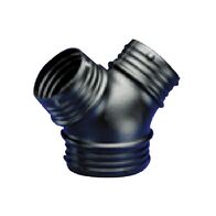 3 Way Plastic Duct Branch | Y-Piece Design | Flame Retardant ABS | Black | by Fantech