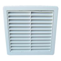 External Grille Fixed Louvre 200mm White | Impact & UV Resistant PVC | Flywire Mesh Included | by Fantech