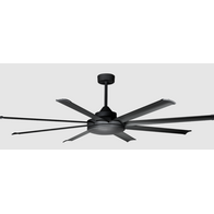 DC Ceiling Fan Kit with LED | 92 Inch Blade Span | Energy-Efficient Motor | Modern Black Finish | @Each by Fantech