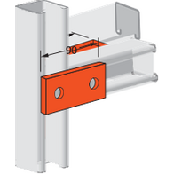 Flat Plate Fitting, 2 Hole 40x90mm Galv