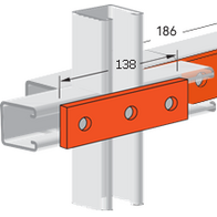 Flat Plate Fitting, 3 Hole 40x138mm Galv