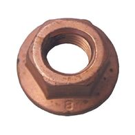 Exhaust Nut with Flange Steel 8 | Copper Plated | M10 Metric Thread | @Pack of 10 | by Wurth