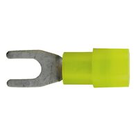 Crimp Cable Lug Fork Shape | Polyamide Insulated | M4 Flange Hole | Yellow | @Pack of 25 | by Wurth