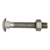 Coach Bolts with Nuts | M10 Thread | Hot Dip Galvanized Finish | Square Neck Design | @Pack of 25 | by Wurth