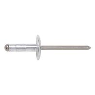 Blind Rivet Large Flat Head | Aluminium Sleeve | Galvanised Steel Pin | 50 PCS | by Wurth