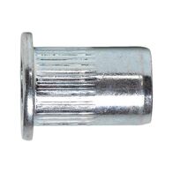 Rivet Nut M6 with Flat Head & Knurled Shank | Zinc-Plated Steel | 10 PCS | by Wurth