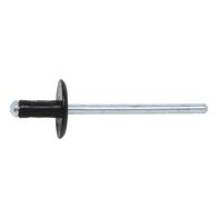 Blind Rivet Large Flat Head | Multi-Use Design | Black Anodised Aluminium | @Pack of 50 | by Wurth