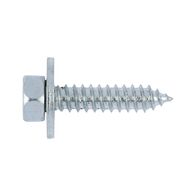 Combi Hexagon Tapping Screw with Captive Washer | Zinc-Plated Steel | Pointed Tip for Easy Penetration | by Wurth