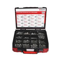 Pan Head Screws Hexagon Nuts Assortment | 1,065 Pieces | A2 Stainless Steel | Organized System Case | by Wurth