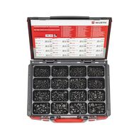 Flat Head Screw Assortment | 1060 Pieces | Zinc Nickel Coated | High Strength | by Wurth