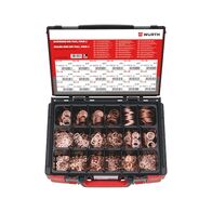 Sealing Ring Assortment DIN 7603 Shape A | 1350 Pieces | Solid Copper Construction | Heat Resistant Up to +300°C | by Wurth