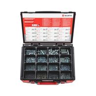 Set Screws Assortment 1000 Pieces | Galvanised Steel | Hexagon Socket Drive | ISO 4026 Compliant | by Wurth
