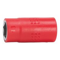 VDE 3/8 Inch Socket Wrench | Insulated for Live Electrical Work | Chrome-Vanadium Steel | Short Design | by Wurth