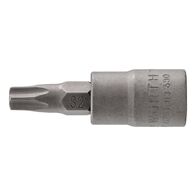 1/4 Inch Socket Wrench Insert TX8 with Hole | High-Gloss Polished | 37mm Length | by Wurth