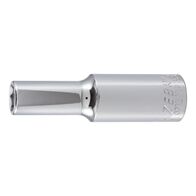 1/2 Inch Socket Wrench | Hexagonal with Ball-Securing Groove | Chrome Plated | by Wurth