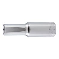 1/2 Inch Socket Wrench | Hex Drive with Ball Groove | Chrome Plated | by Wurth