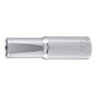 1/2 Inch Socket Wrench | Hexagonal Drive with Ball-Securing Groove | Chrome Plated | by Wurth