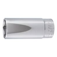 1/2 Inch Socket Wrench | Hexagonal with Ball-Securing Groove | Chrome Plated | by Wurth