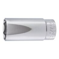1/2 Inch Socket Wrench | Hex Drive with Ball-Securing Groove | Chrome Plated | by Wurth