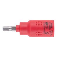 VDE 3/8 Inch Socket Wrench | Insulated for Live Electrical Work | Chrome-Vanadium Steel | by Wurth