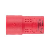 VDE 3/8 Inch Socket Wrench | Insulated for Live Electrical Work | Chrome-Vanadium Steel | Short Design | by Wurth