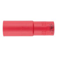 VDE 1/2 Inch Socket Wrench | Insulated for Live Electrical Work | Chrome-Vanadium Steel | 17mm Width | by Wurth