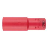 VDE 1/2 Inch Socket Wrench | Insulated for Live Electrical Work | Chrome-Vanadium Steel | 18mm Width | by Wurth