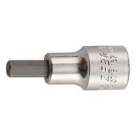 1/2 Inch Socket Wrench Insert | Chrome-Plated | Hexagon Tip | Secure Ball Catch | by Wurth