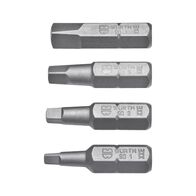 Square Bit Assortment 4 pcs | Sizes 1, 2, 3, 4 | Secure Fitting Design | by Wurth