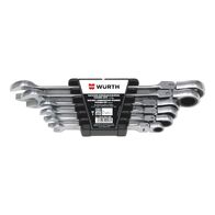 Inch Ratchet Combination Wrench Set | POWERDRIV Drive | 72 Teeth | Chrome-Plated Satin Matt Finish | @Pack of 6 | by Wurth