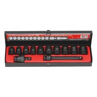 1/2 Inch Impact Socket Wrench Assortment | 12 Pieces | Hexagon Design | Short Length | by Wurth