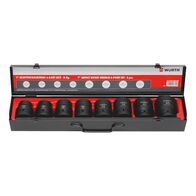 1 Inch Impact Socket Wrench Assortment | Hexagon Design | Metric Sizes | Short Length | @Pack of 8 | by Wurth