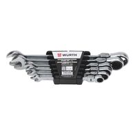 Metric Ratcheting Combination Wrench Set | 6 Pieces | POWERDRIV Drive | 180° Joint Flexibility | by Wurth