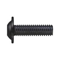 Screw with flattened half round head with collar and hexagon socket ISO 7380-2, steel, strength class 10.9, zinc-nickel-plated, black (ZNBHL)