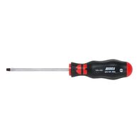 Slotted Screwdriver with Hexagon Shank | Robust Chrome-Plated | Black Point Tip | 2-Component Handle | @Each by Wurth