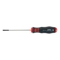 Slim Slotted Screwdriver with Round Shank | Chrome-Plated | Black Point Tip | 100mm Blade | by Wurth