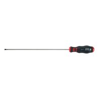 Long Slotted Screwdriver | Chrome Plated Round Shank | 200mm Blade | Non-Slip Handle | by Wurth