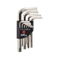 Allen Key Set 10 Pieces | Nickel-Plated Finish | Short Design | by Wurth