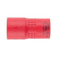 VDE 3/8 inch socket wrench, metric, hexagon, short